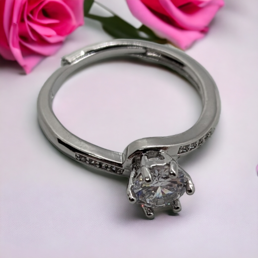 STAINLESS STEEL ring with cubic zirconia